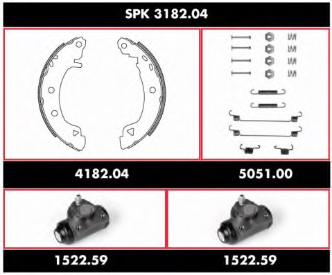 REMSA SPK 3182.04 Brake Set, drum brakes